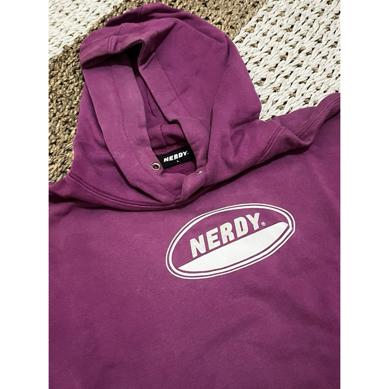 NERDY hoodie ungu sablon preloved thrift
