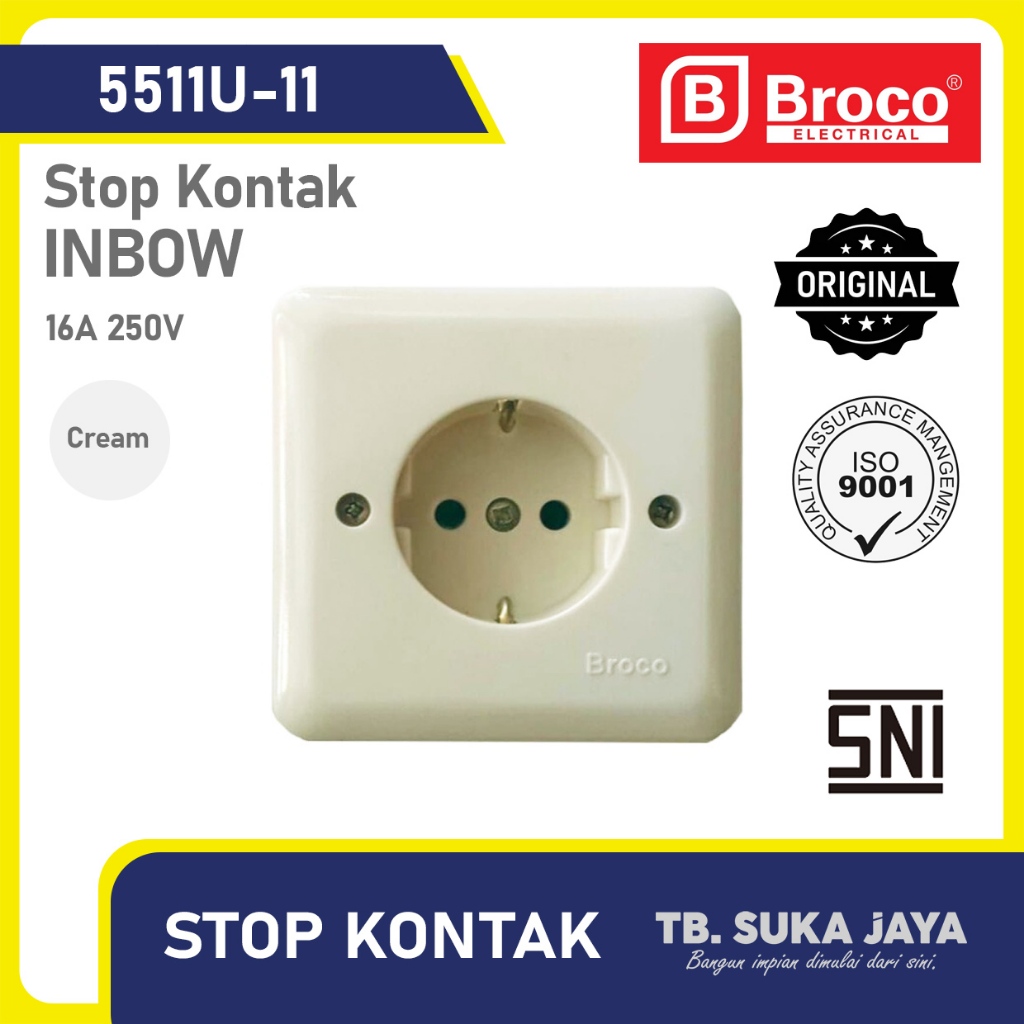Stop Kontak Broco 5511U Inbow Stop kontak Arde IB tanam