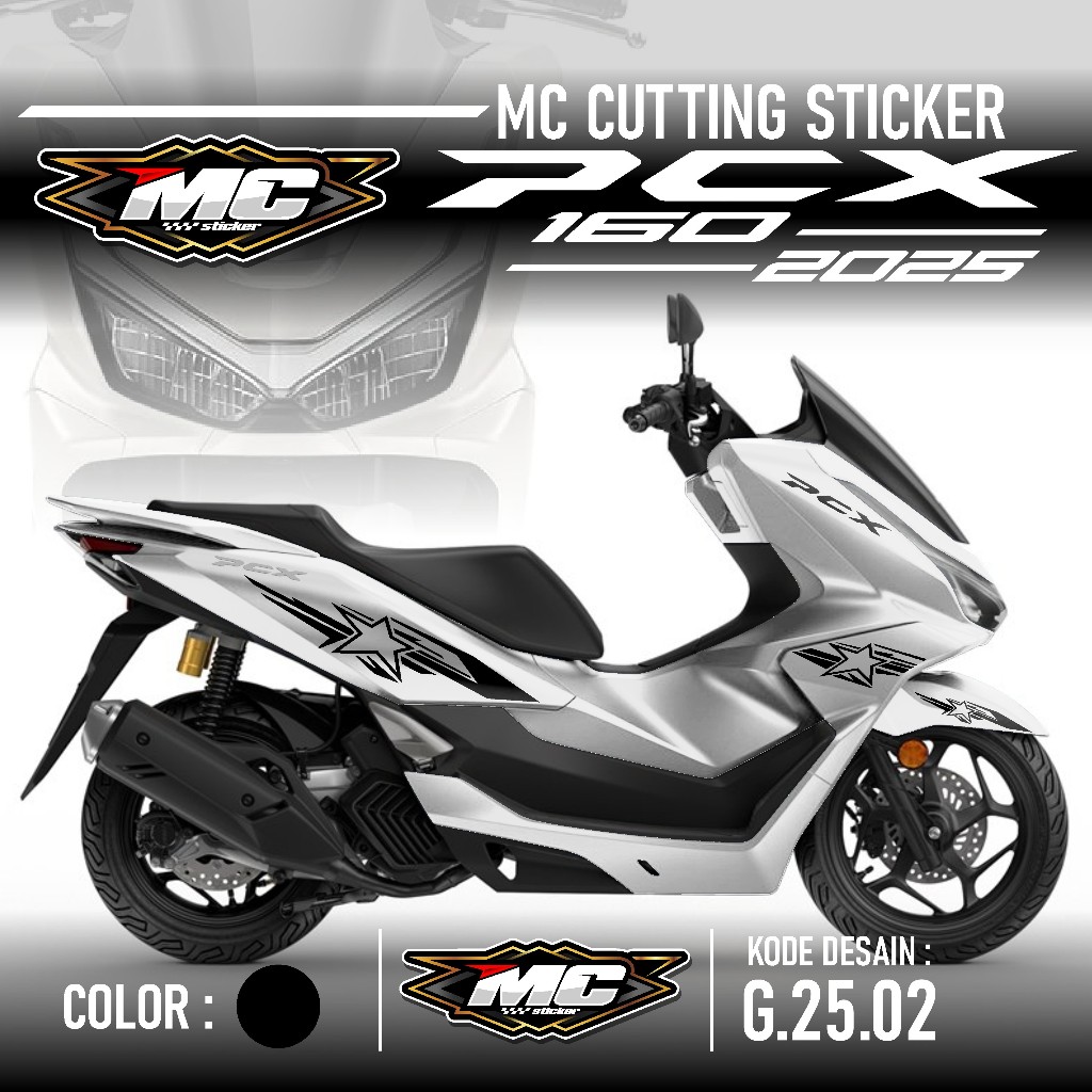 Cutting Sticker Striping PCX 160 NEW 2025 - Aksesoris Motor Stiker Honda PCX 160 2025 Star Bintang M