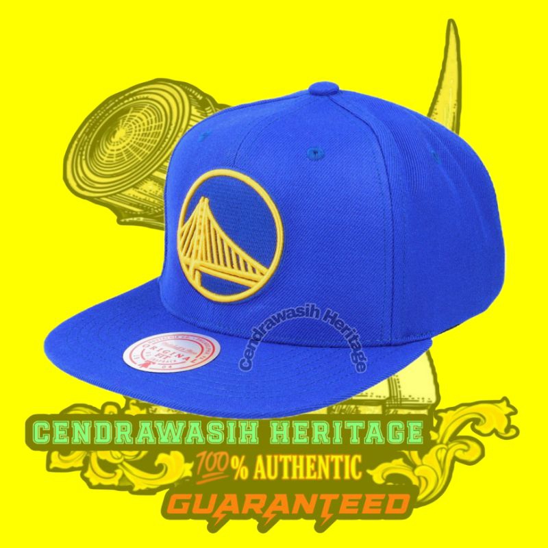 Mitchell And Ness Golden State Warriors Team Ground Royal Snapback 100% Authentic