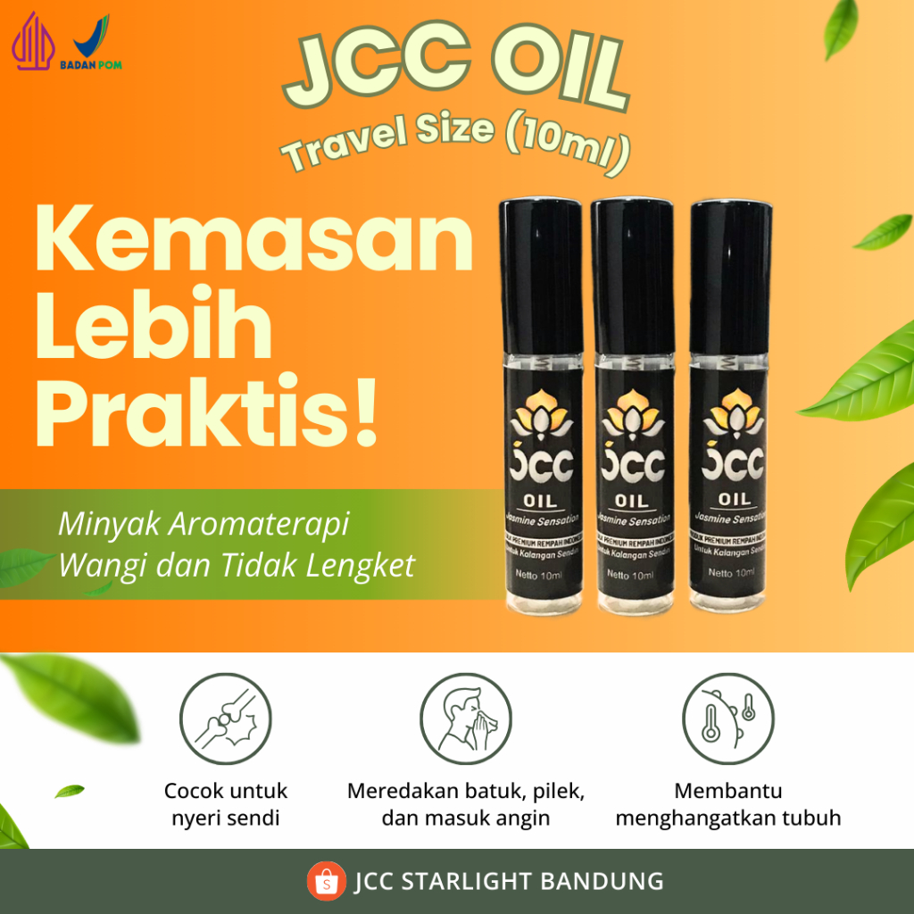 JCC OIL [MINI SIZE 10ml] | MINYAK AROMATERAPI | MINYAK PIJAT PENGHANGAT TUBUH | ORIGINAL 100%