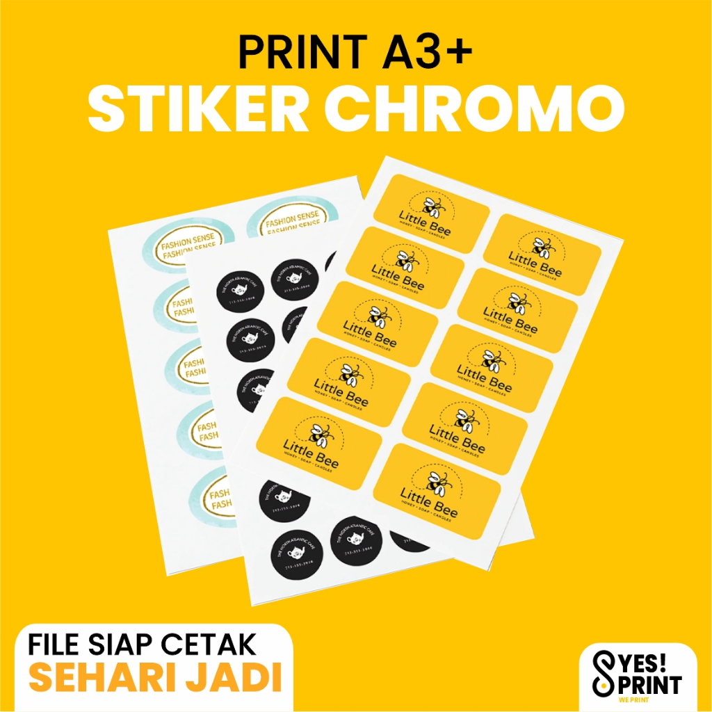 

(GRATIS DESAIN) Cetak Stiker Chromo A3+ Kiss Cut Die Cut File Siap Cetak Sehari Jadi