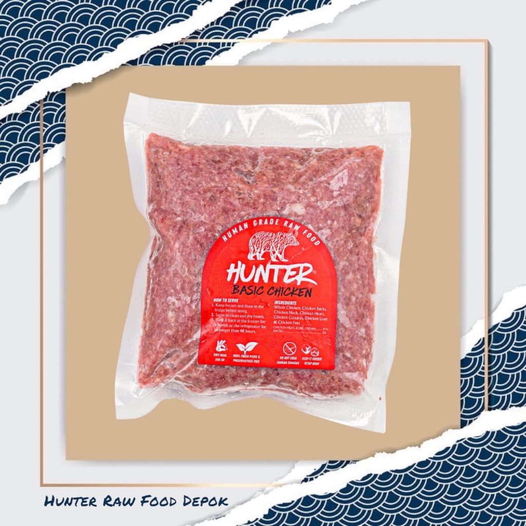DAGING AYAM GILING (RAW FOOD) 250 gr - BASIC CHICKEN [ HUNTER RAW FOOD ] | Makanan Kucing | Makanan 