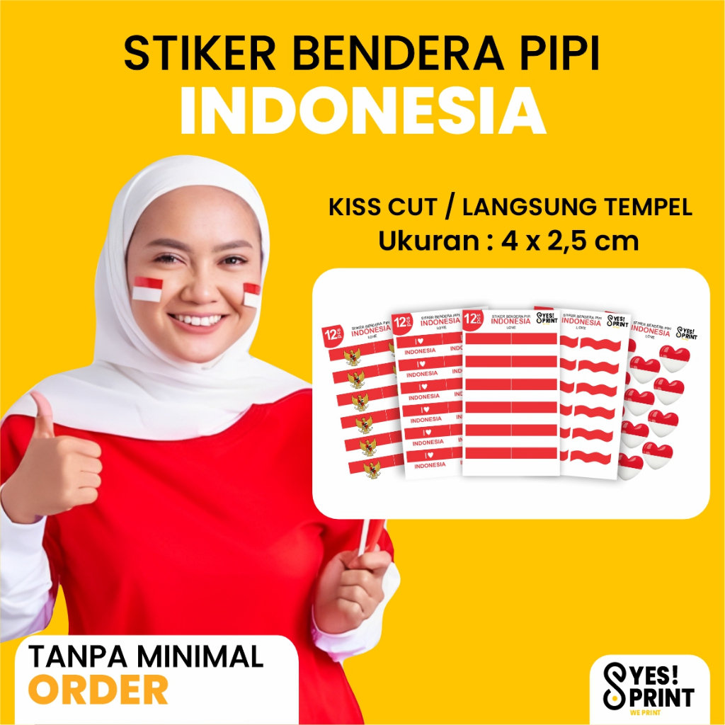 

(ISI 12 PCS) Stiker Bendera Pipi Indonesia Independence Day / Stiker Kemerdekaan Indonesia