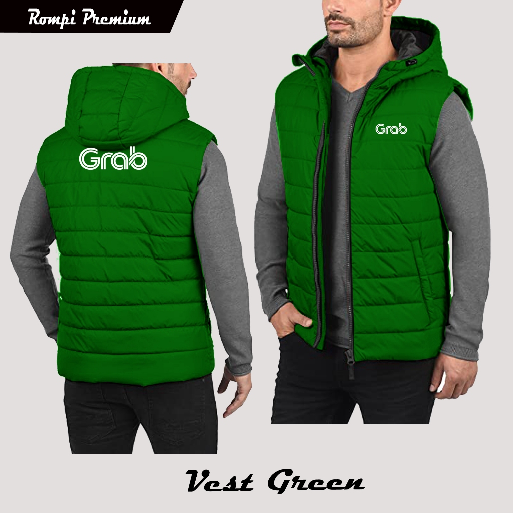Rompi Vest Grab | Rompi Driver Casual | Jaket Rompi Motor Grab | Rompi Vest Grab | Vest Ojol Grab