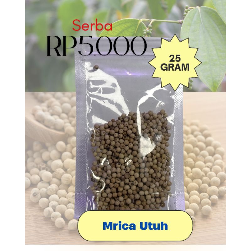 

mrica putih utuh 25 gr