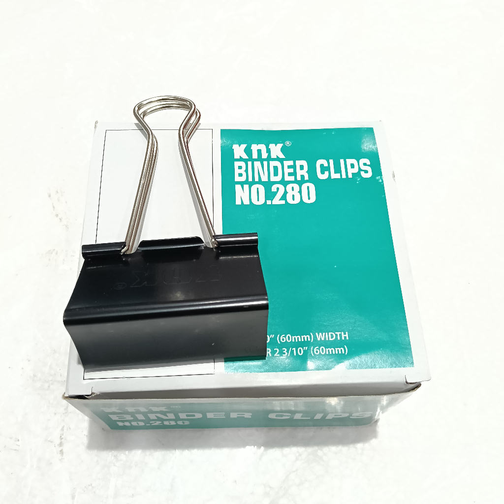

BINDER CLIPS JUMBO 280 - KN KPENJEPIT KERTAS BESAR 6CM KLIP HITAM 1 KOTAK