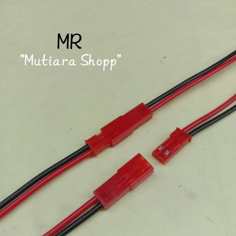 Kabel soket 2 pin kabel sambungan soket jst 2 pin ( 1 set )