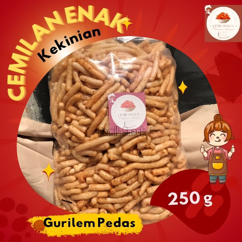 

KERUPUK GURILEM PEDAS 250g KERUPUK ECO KERUPUK CUCU GURILEM PEDAS