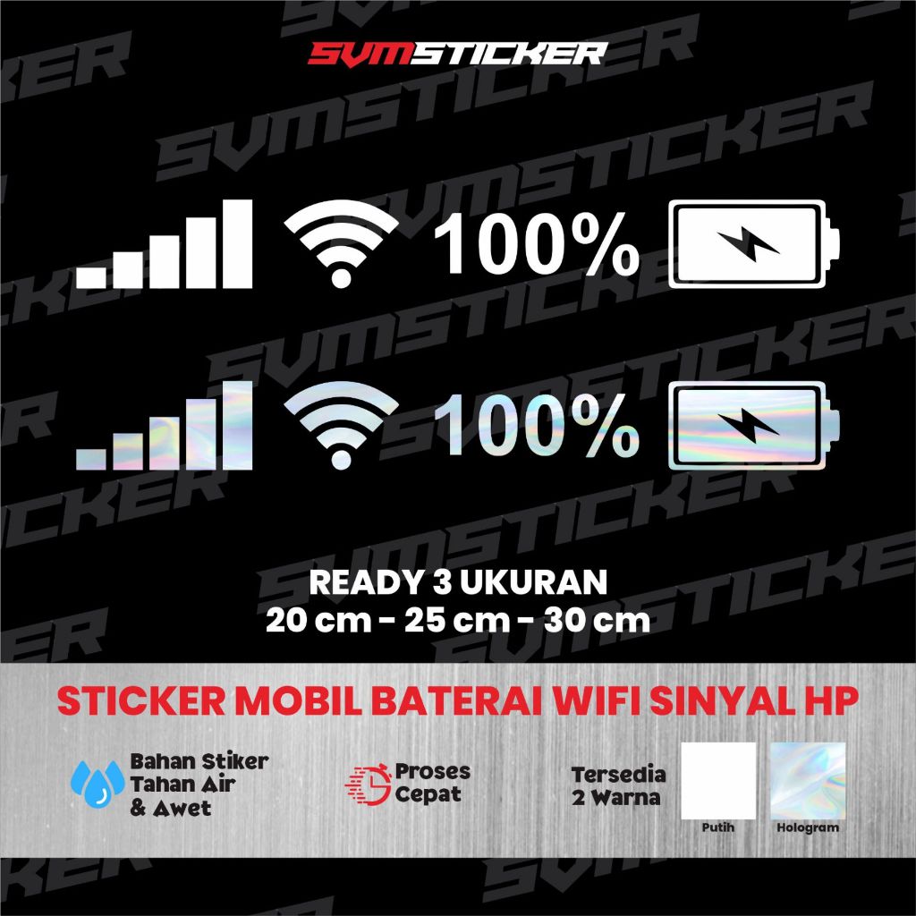 CUTTING STICKER SINYAL BATERAI WIFI HP MOBIL