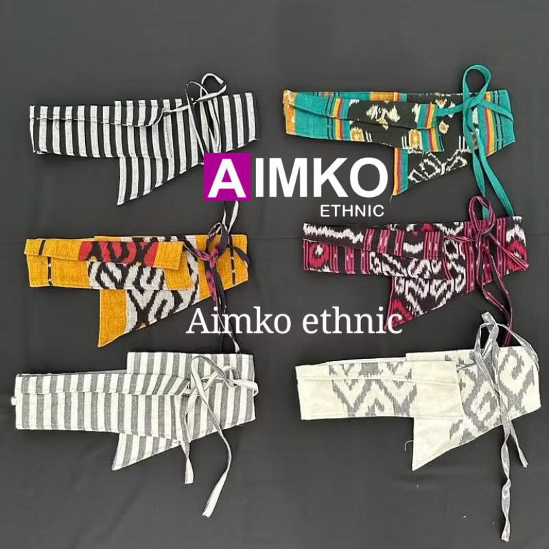 obi belt tenun - obi belt - ikat pinggang tenun - belt wanita/pria