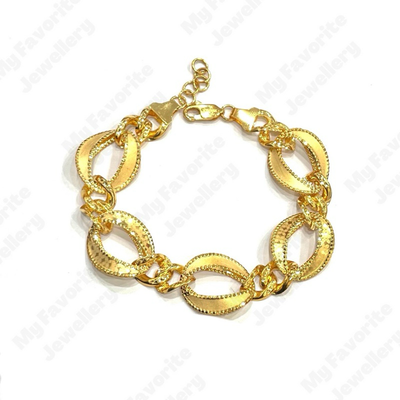 Gelang Emas Sisik Naga Rantai Dot EMAS ASLI Kadar 700 16K