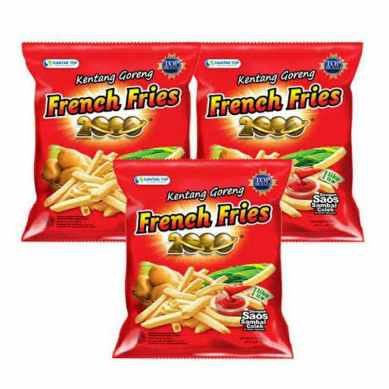 

French Fries 2000 isi ,15 gram 1 renceng isi 10 bungkus