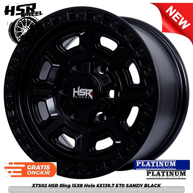 VELG UNTUK MOBIL PAJERO FORTUNER HILUX PHANTER RING 15 HSR XTS02 HOLE6X139.7