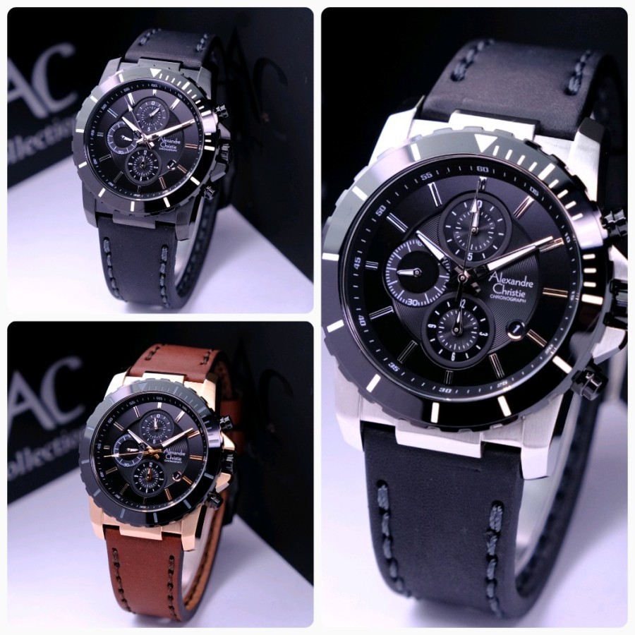 jam tangan pria alexandre christie original - Alexandre Christie Pria 6141 Original - Jam Tangan AC 