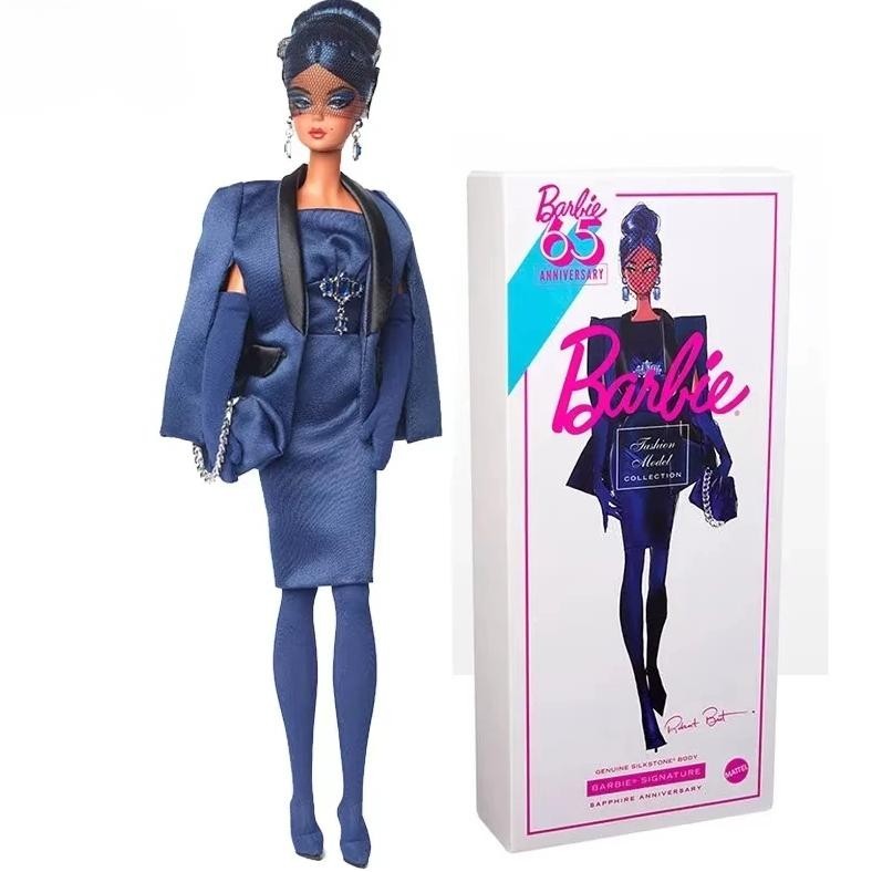 WP004 Barbie Signature Sapphire Dolls 65th Anniversary Silkstone Body Blue Outfit Fashion Model Girl