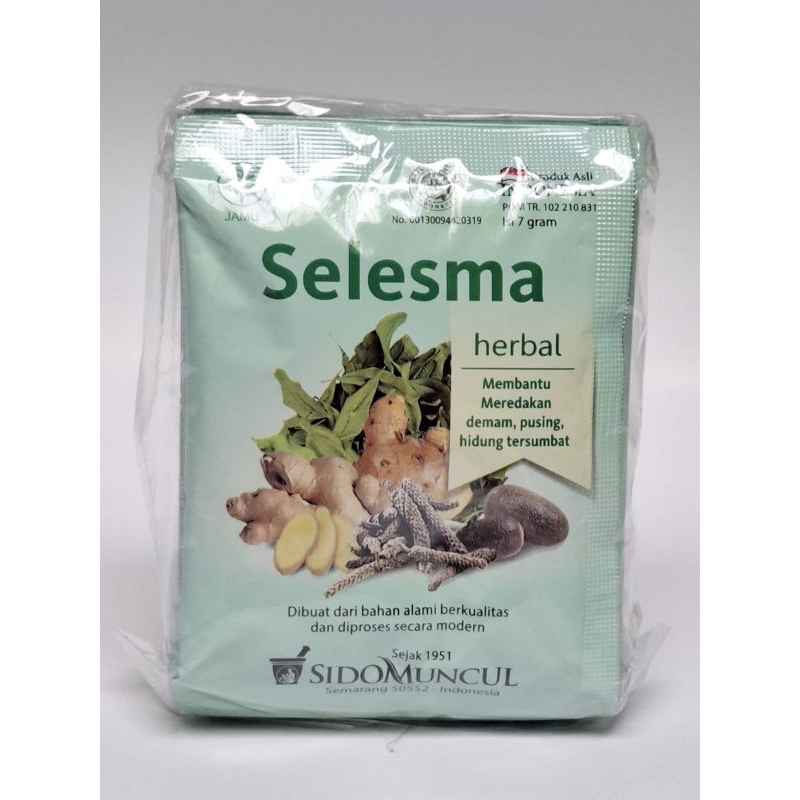 

JAMU SELESMA ( Batuk Pilek ) SIDO MUNCUL PACK ISI 10 SACHETS ( BELI 5 LEBIH MURAH)