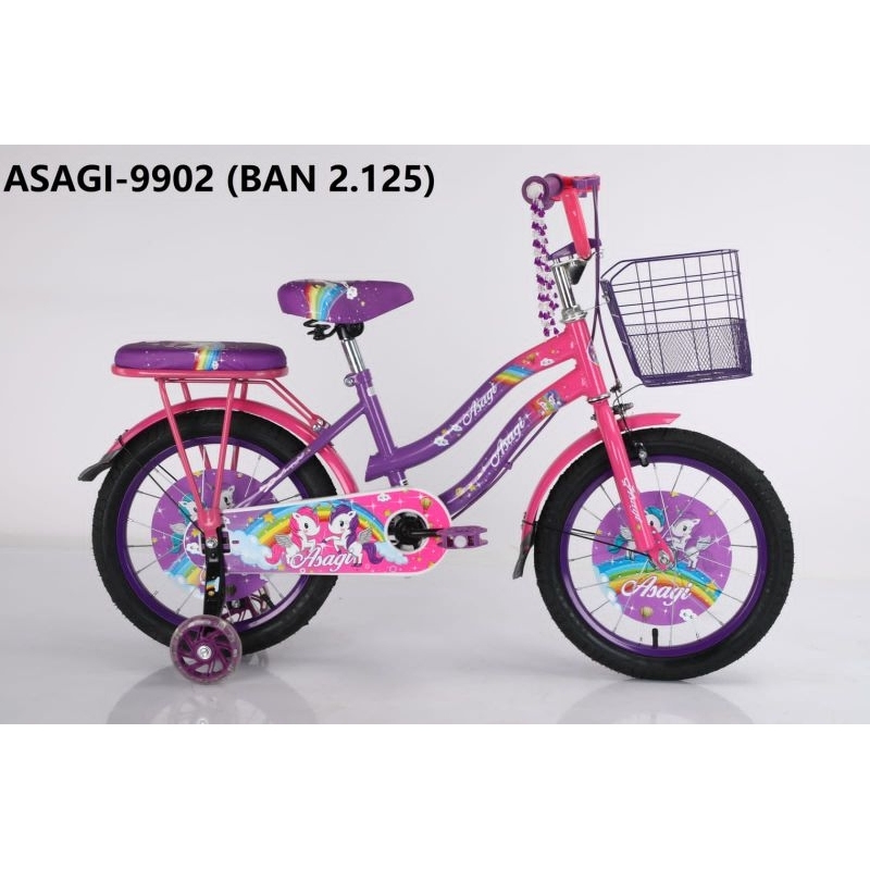 Sepeda mini anak perempuan 18inch Sesuai Gambar dipajang 7 sd9 tahun ada roda bantu