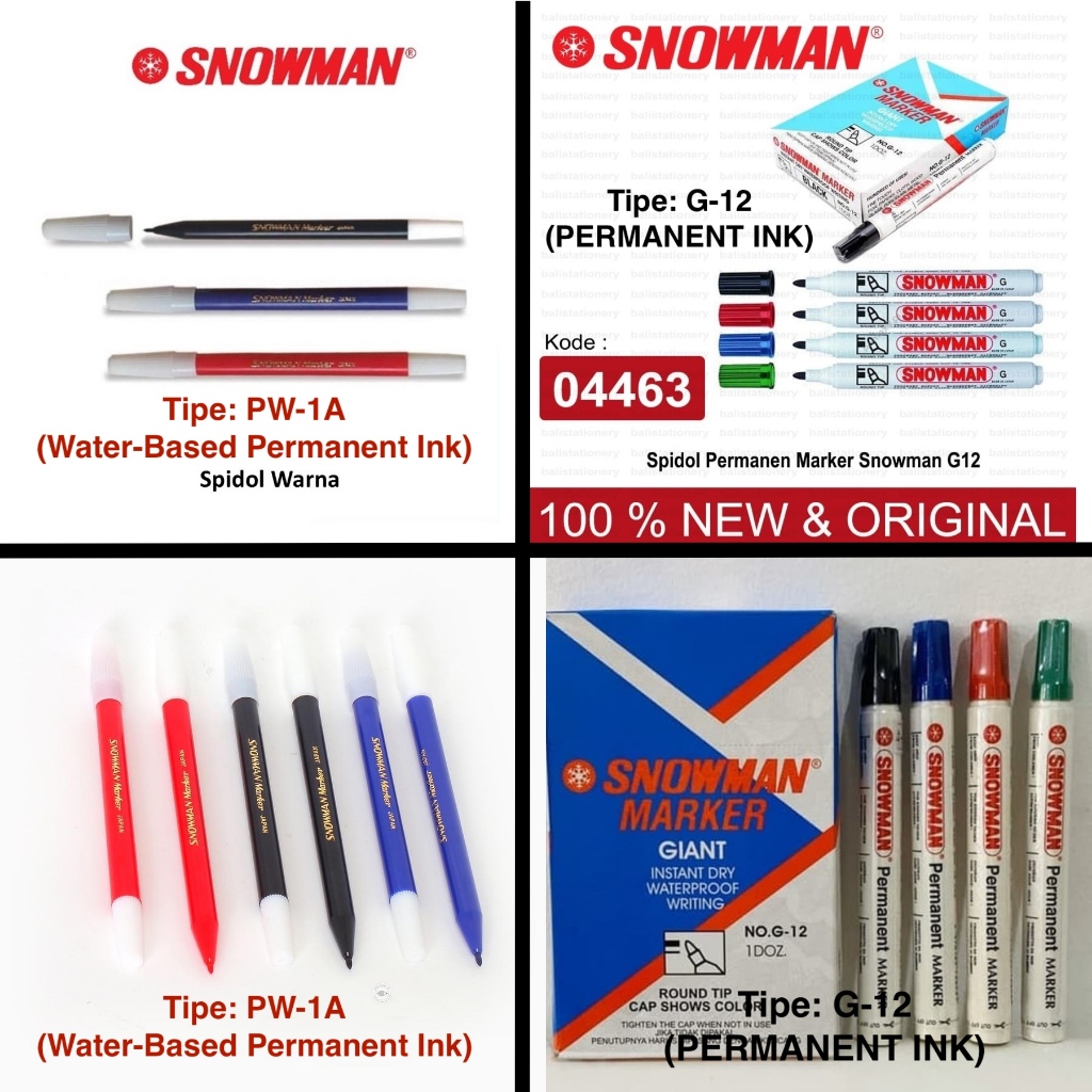 

Snowman Spidol Permanent Marker Original / Spidol Permanent Snowman Per Pcs