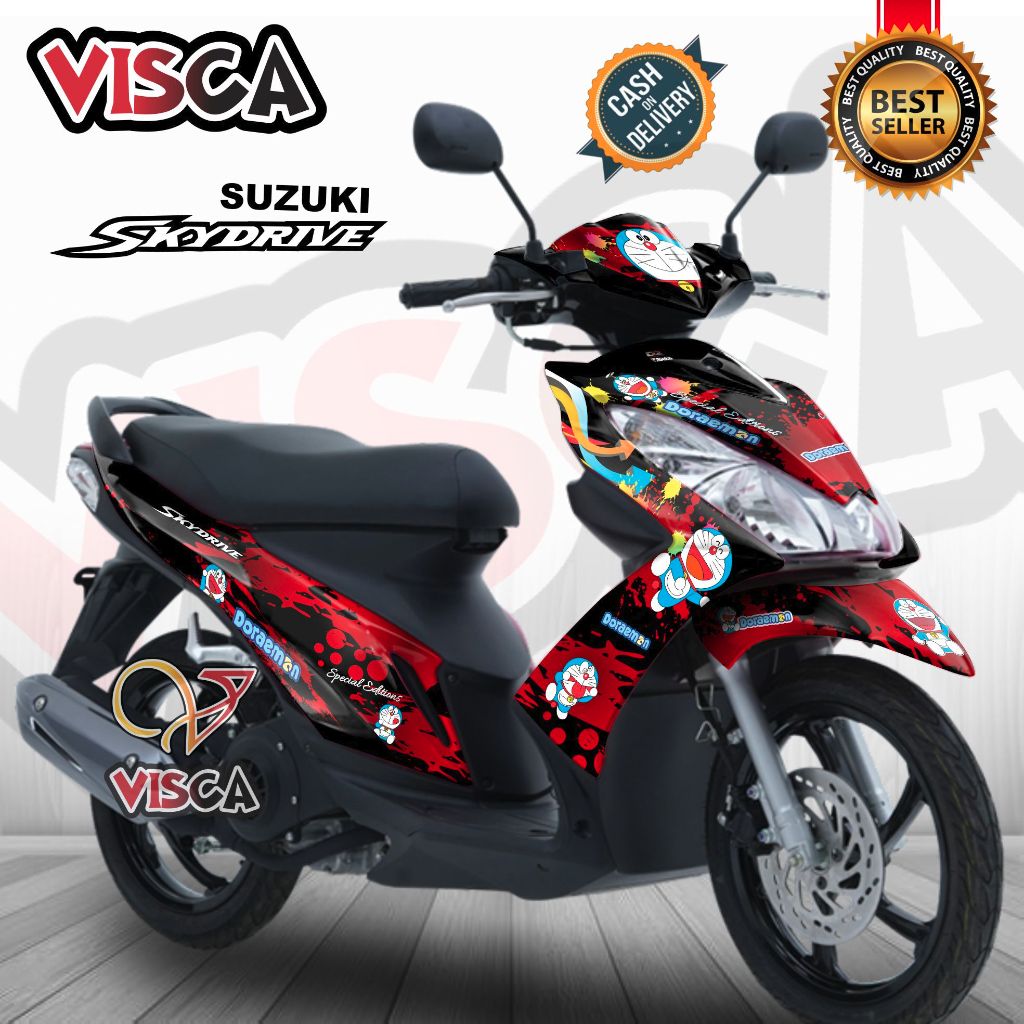 Decal Skydrive 125 Full Body Stiker Skydrive 125 Full Body Striping Skydrive 125 DORAEMON