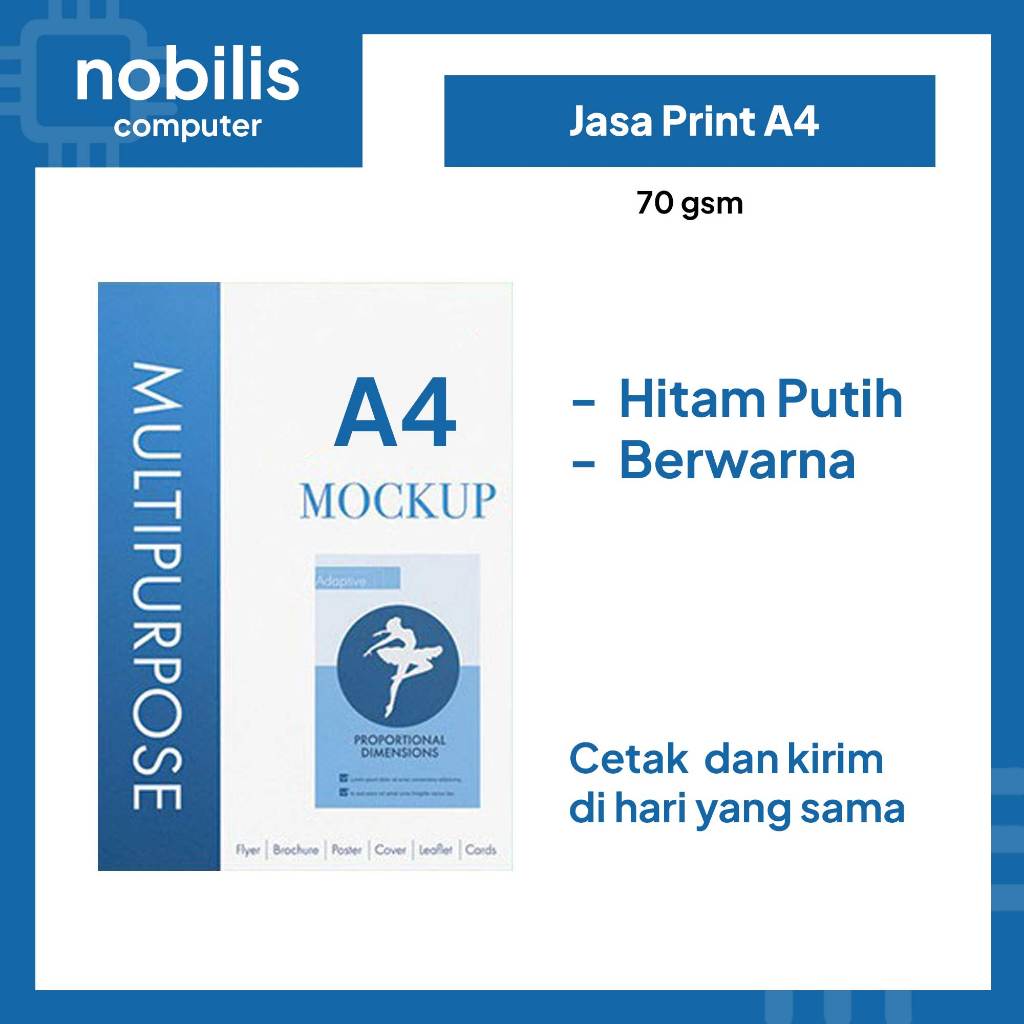 Jasa Cetak Print Dokumen HVS A4 70 gram gsm Hitam Putih / Warna Murah