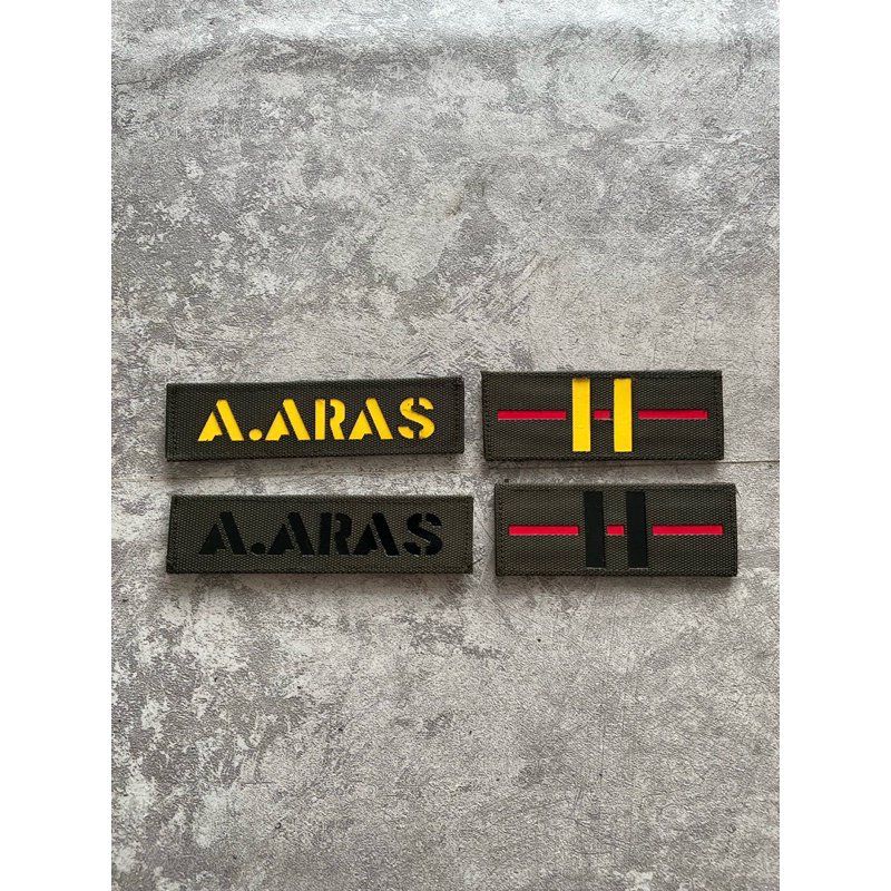 PATCH LASER CUSTOM TNI NAMA DAN PANGKAT