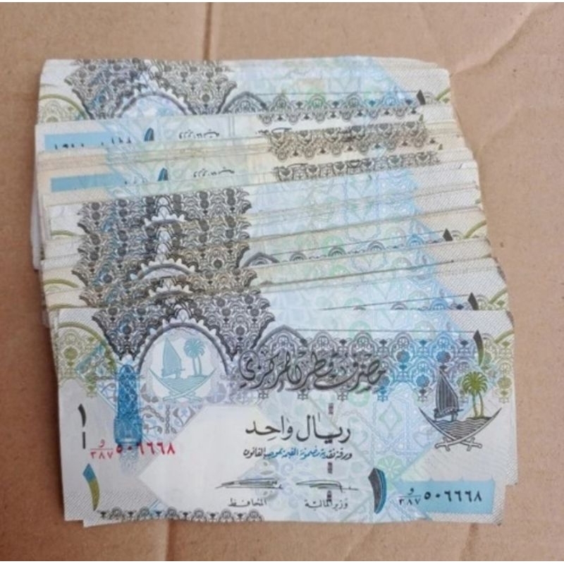 uang asing qatar 1 riyal lama