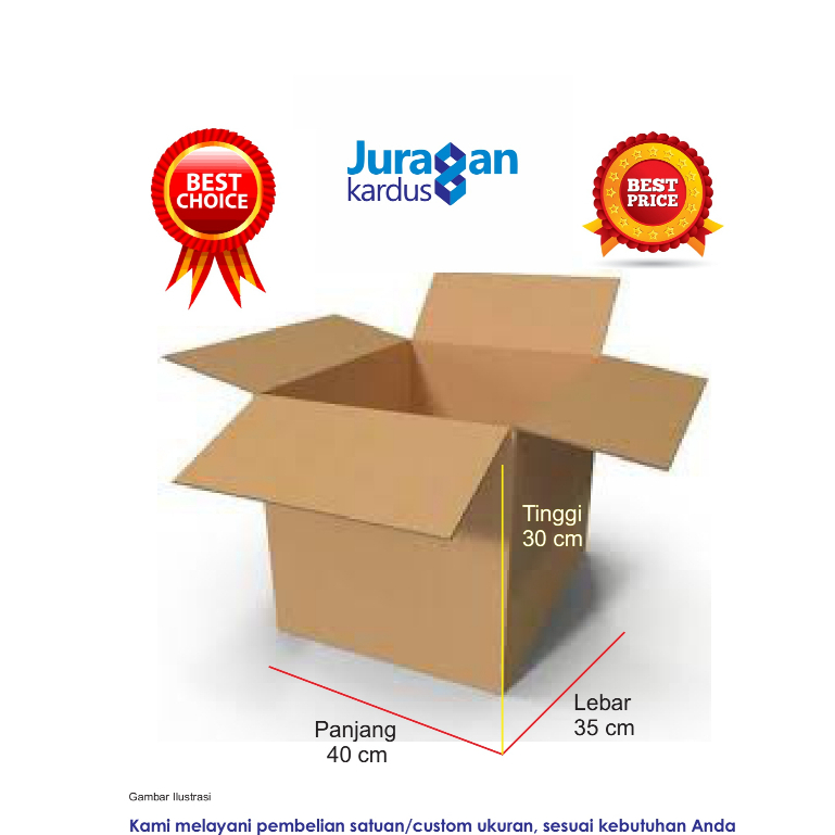 

Kardus Polos 40x35x30 cm (Double Wall)