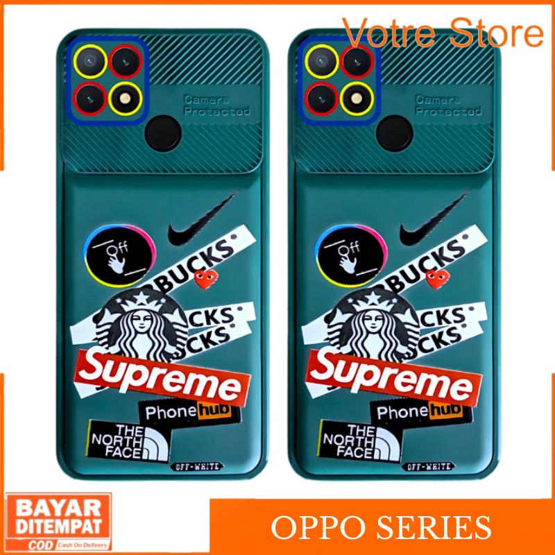 Case Supreme Oppo A1K A3S A5S A5 2020 A7 A9 2020 A11K A12 A16 A16S A17 A54 4G F9 Casing Aesthetic St