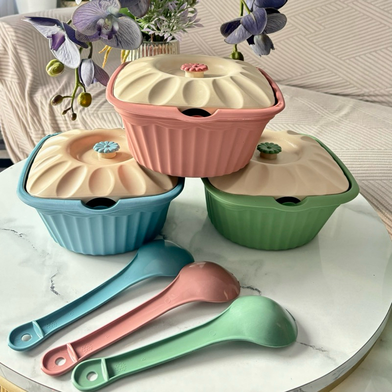 6pcs Wadah Sayur Basi Prasmanan+Sendok Set Wadah Sayur Mangkok Sayur