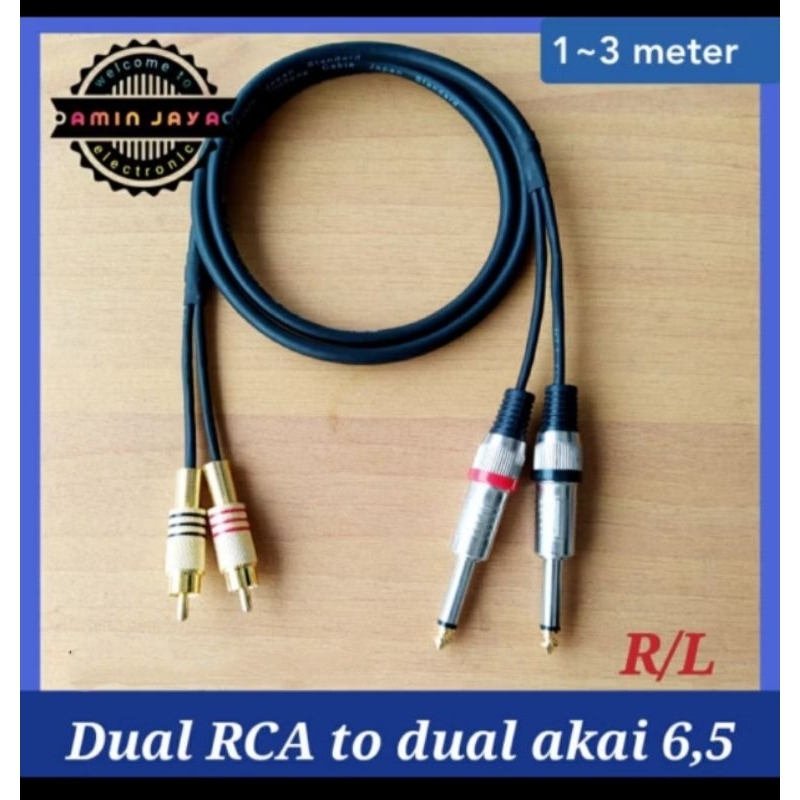 Kabel jack akai to rca / kabel rca to akai satu set