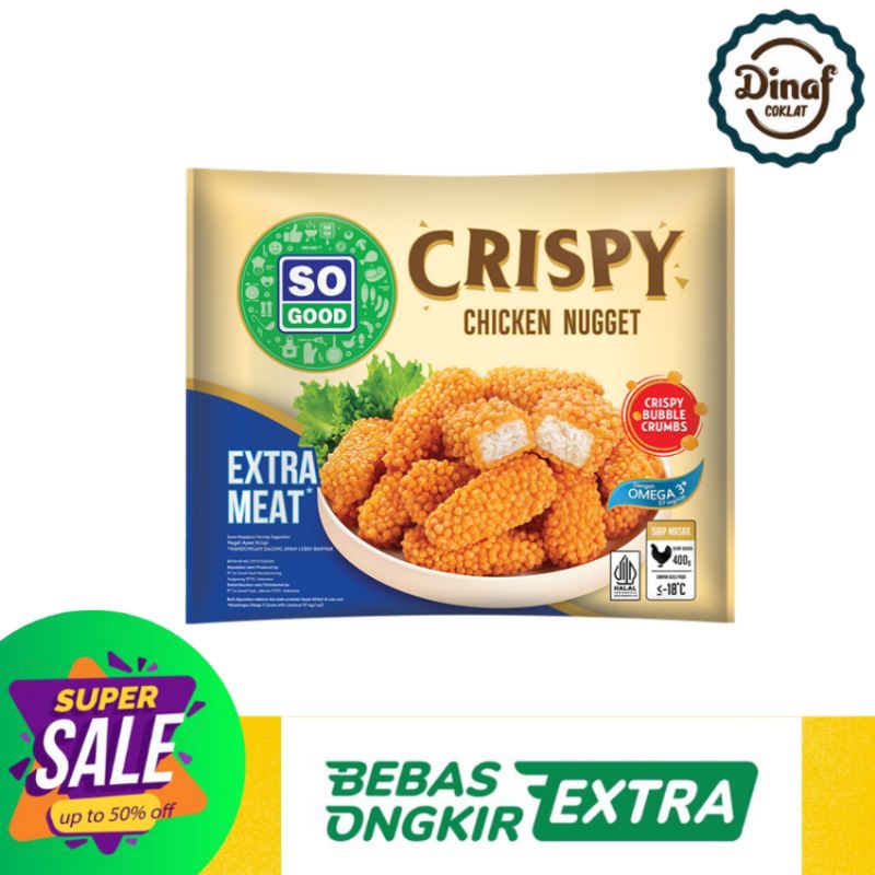 

Crispy Chicken Nugget So Good 400 Gr Extra Meat(Nugget Ayam Krispi Daging Lebih Banyak | Halal)