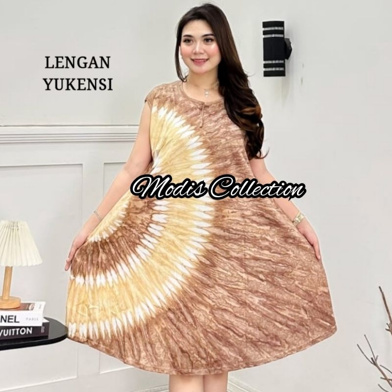 Daster Wanita Yukensi Kaos Payung Jumbo Lengan Pendek Kutung Dada Variasi Tali Depan Tidak Busui Baj