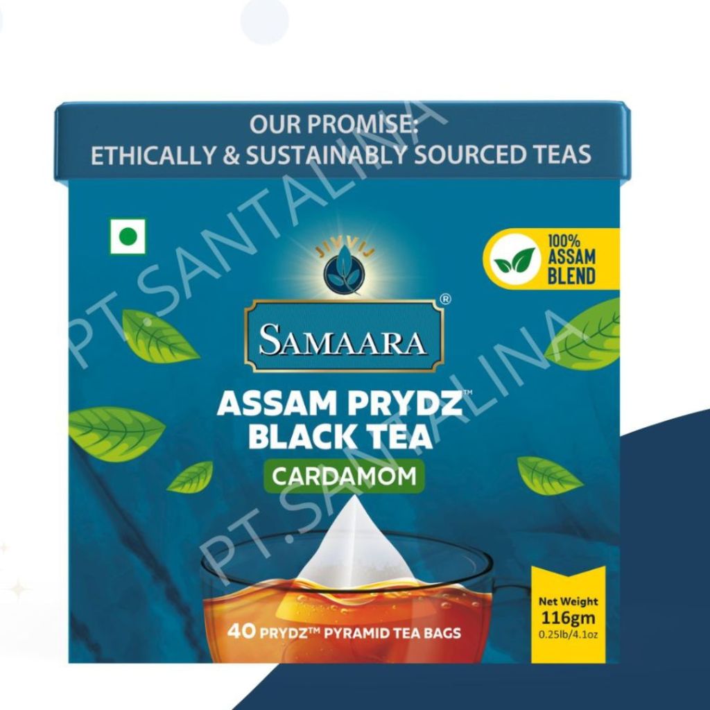 

SAMAARA TEA ASSAM PRYDZ BLACK TEA CARDAMOM BOX (116G, 40 TEABAG ) TEH INDIA