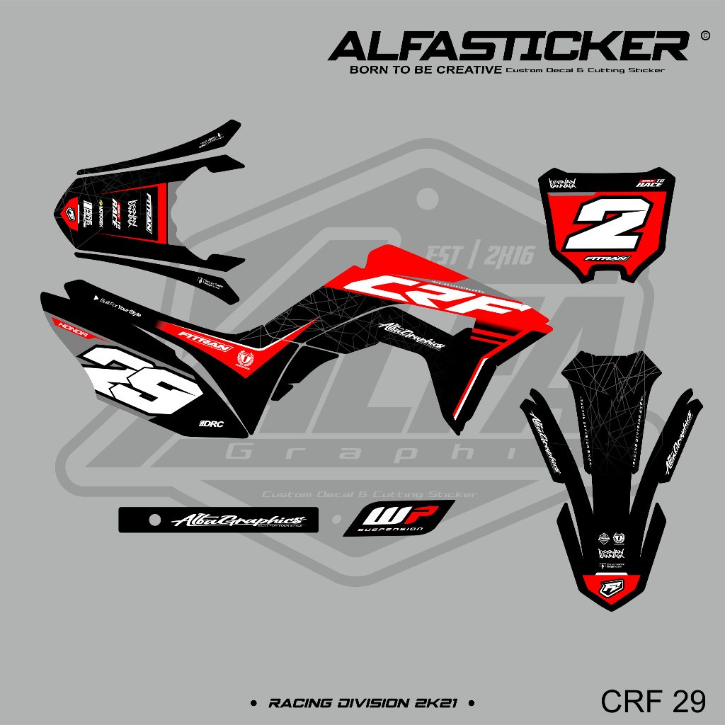 Dcal Trail / Supermoto CRF Desain Simpel Dan Keren Bisa Request Ganti,Nama,No,Warna