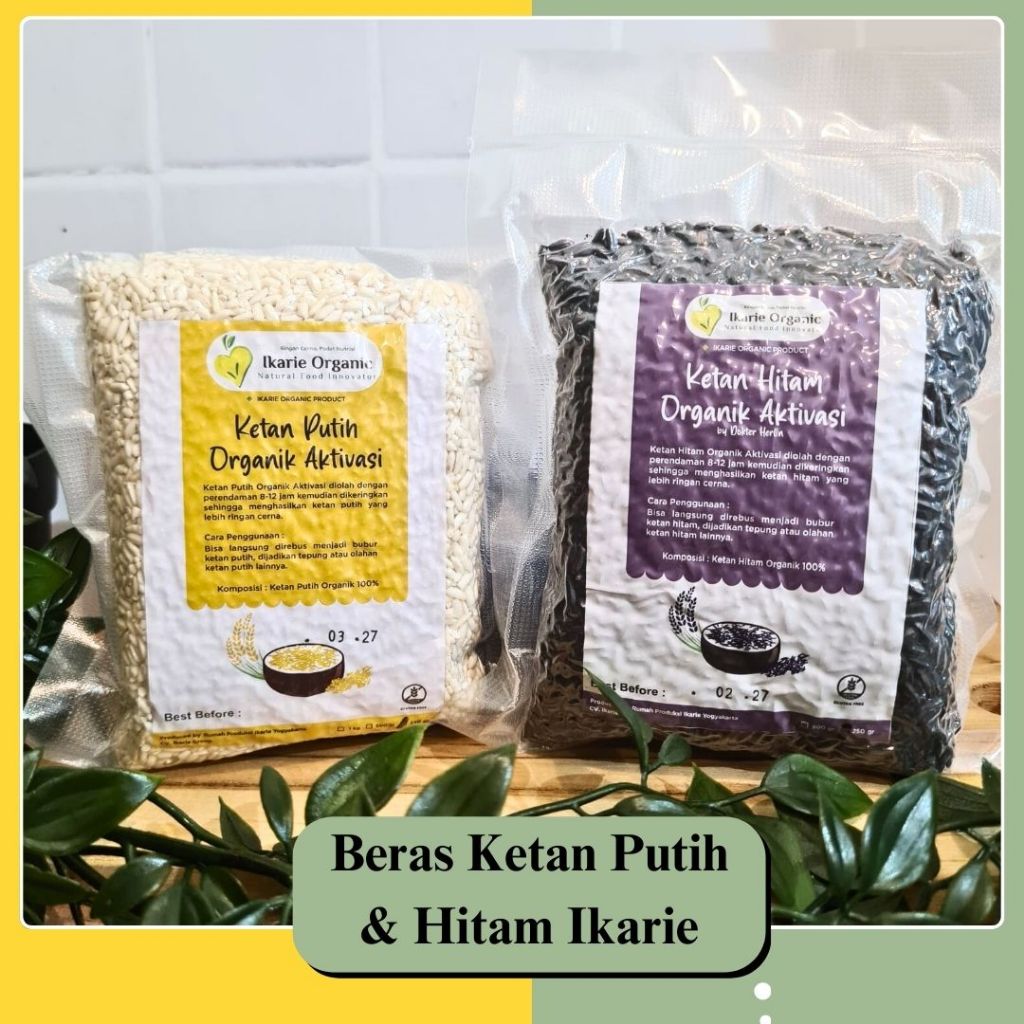 

SHIHA - Beras Ketan Putih dan hitam Aktivasi 250gr - Ikarie Organic l