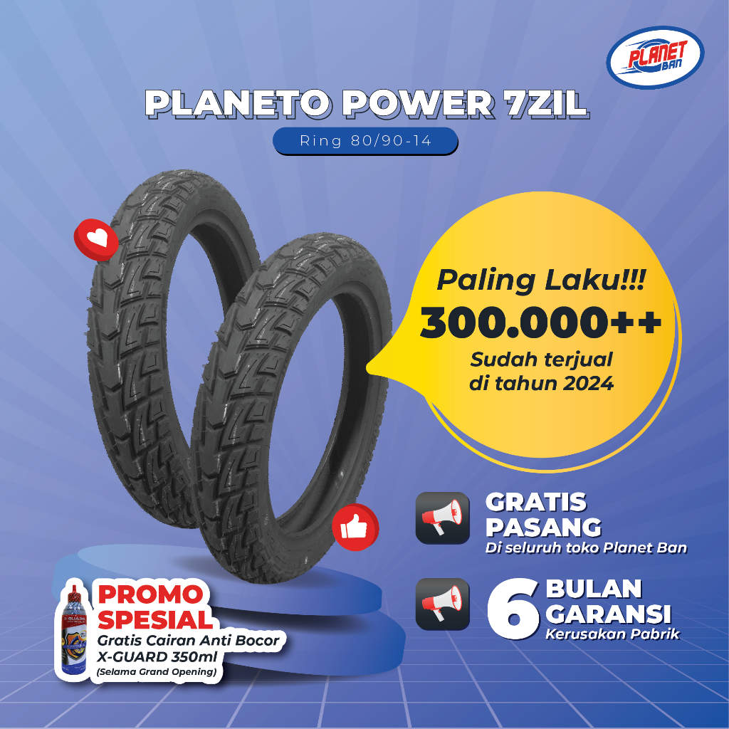 PLANET BAN  Planeto Power 7ZIL - Ban Motor 80/90 Ring 14