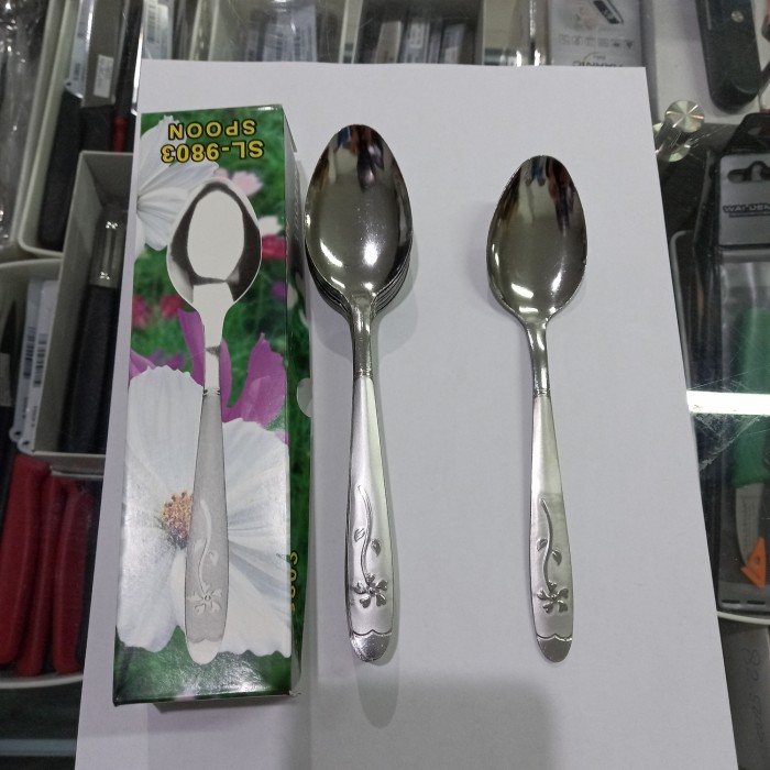 SENDOK MAKAN BUNGA DAN GARPU BUNGA STAINLESS STEEL
