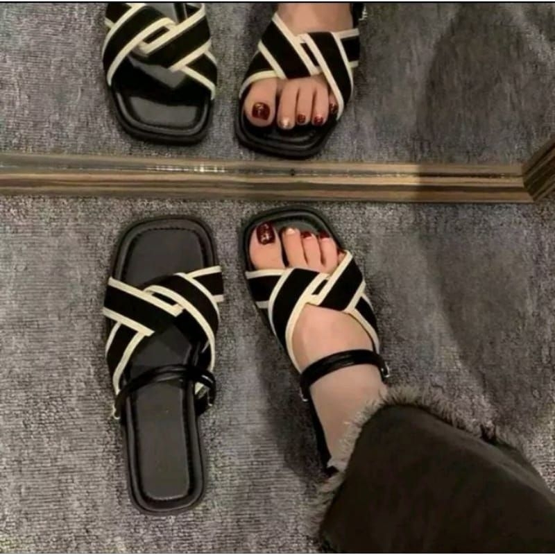 sandal tali belakang/sandal wanita kekinian
