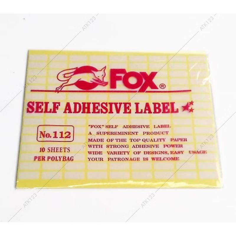 

NO 112 LABEL STIKER FOX KERTAS 20 X 8 MM PERSEGI PANJANG