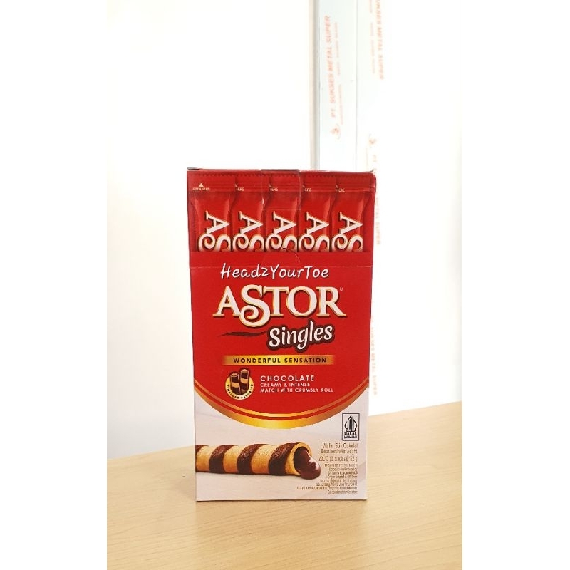 

Astor Singles Wafer Stik Coklat 1 Box isi 20 Bungkus