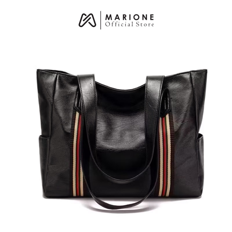 MARIONE - NIKI Tas Wanita List Merah Hitam Fashion totebag wanita tas tote bag wanita tas kerja wani