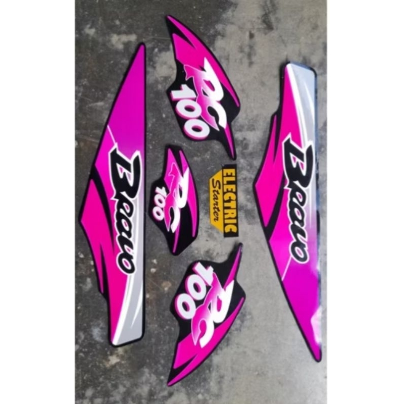 Striping sticker Suzuki bravo rc100 PINK HOLOGRAM MURAH