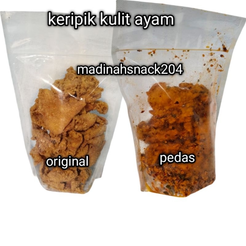 

Keripik Kulit Ayam Crispy Original Pedas Daun Jeruk 1 Kg