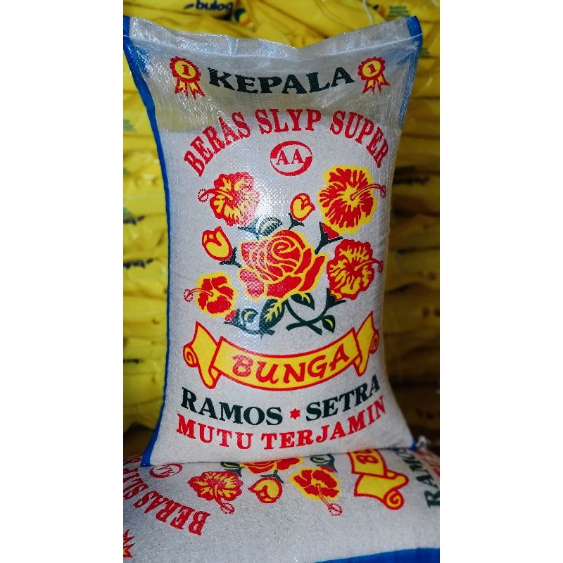 

beras enak pulen nasinya cap bunga ramos setra