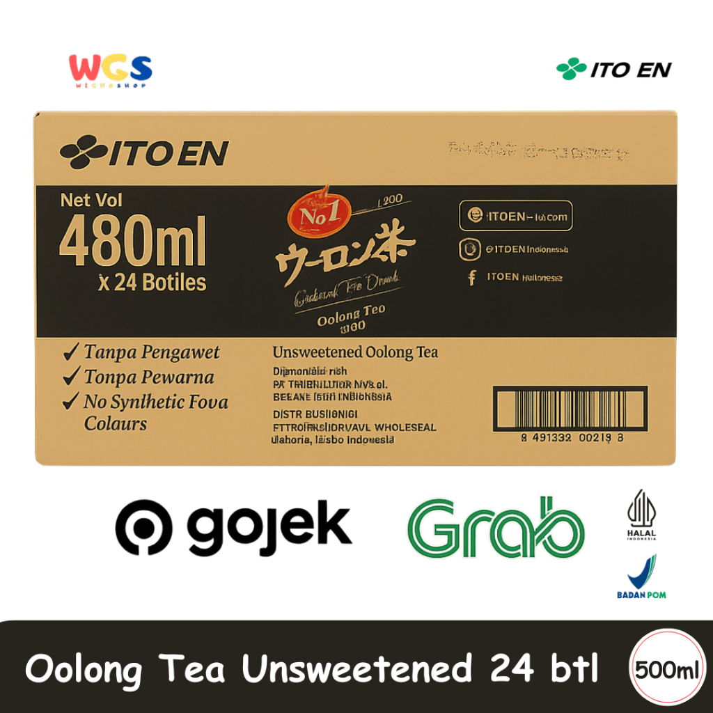 

ITO EN Oolong Tea Unsweetened 480mL x 24 – Teh Oolong Jepang Tanpa Gula & Pengawet - Gojek & Grab