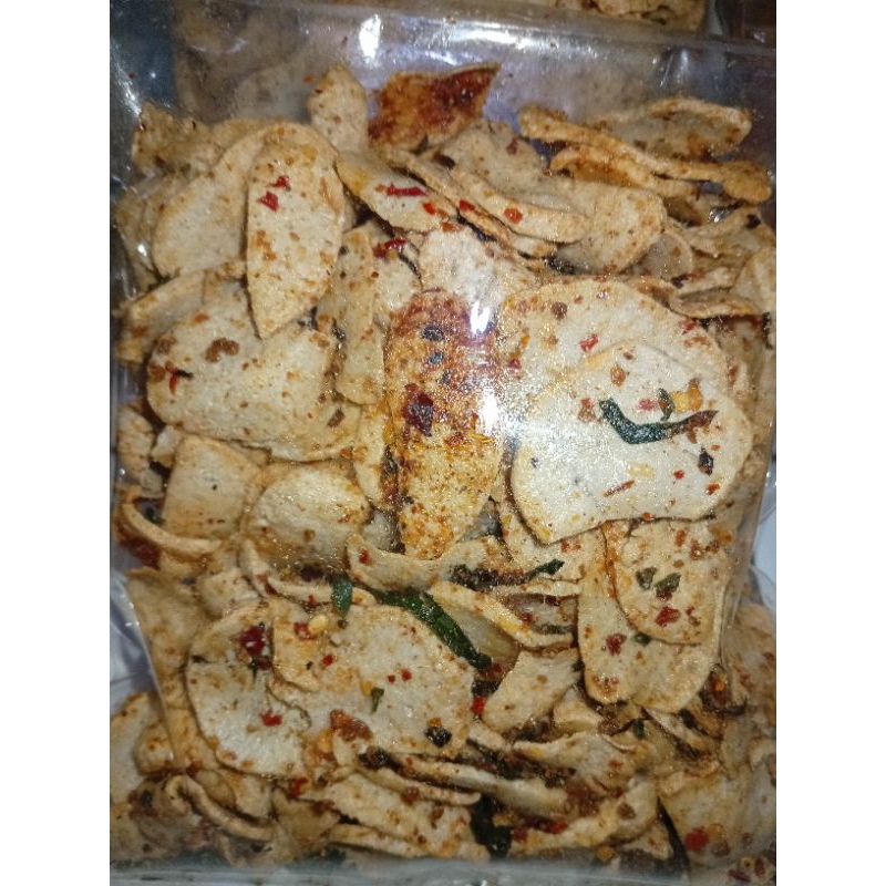 

Basreng koin/ kripik basreng bumbu cikruh daun jeruk