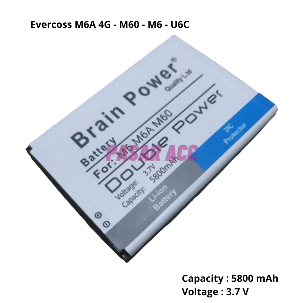 Baterai Batre Evercoss M60 / M6 / U6C /  M6A Double Ic Brain Power