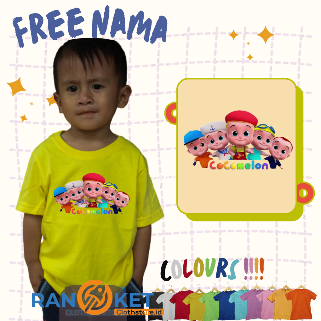 Kaos Anak Cocomelon | Baju Anak Cocomelon | Bisa COD [[ FREE NAMA ]]