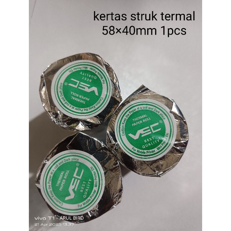 

kertas struk termal 1pcs 58×40mm